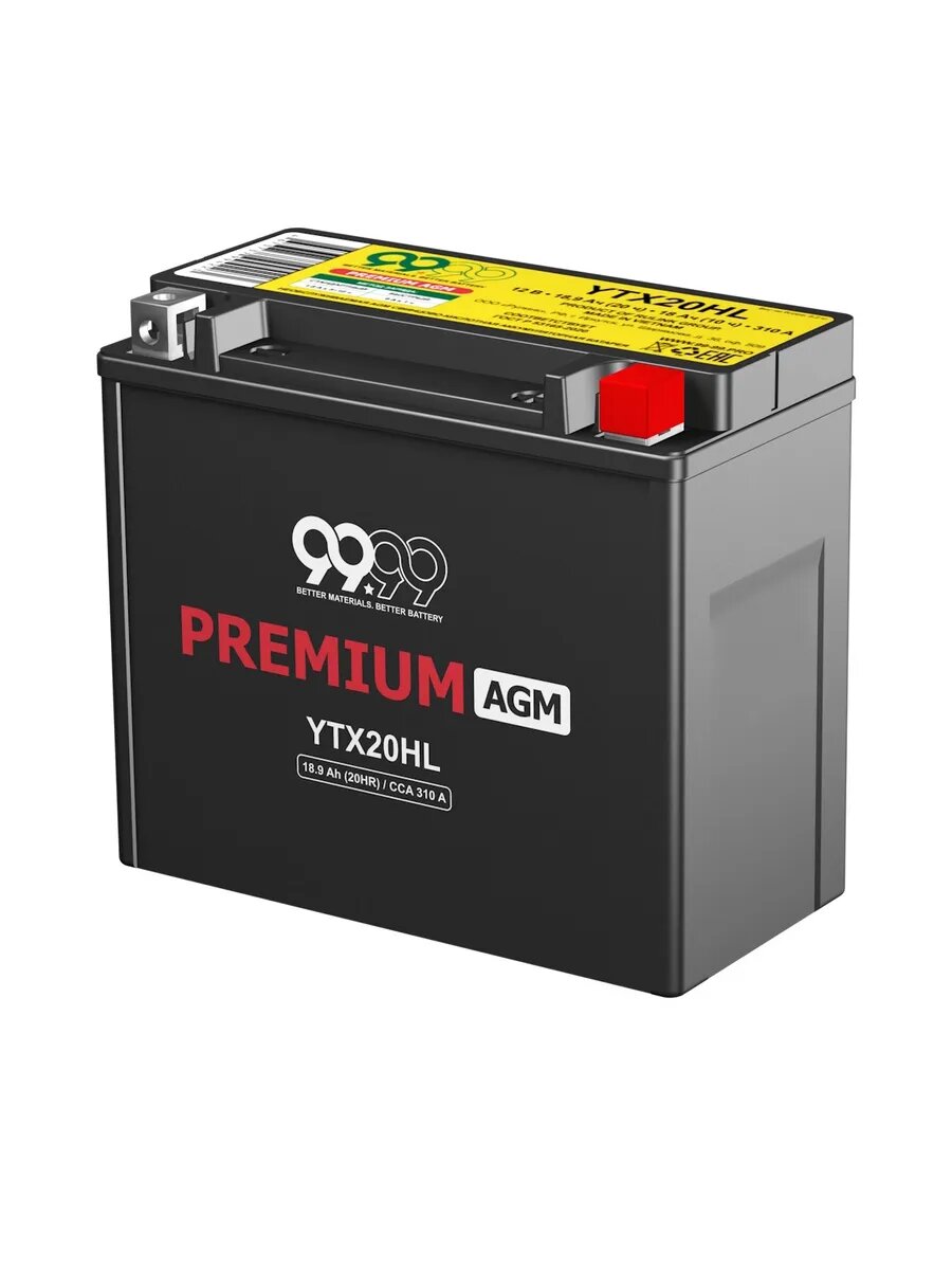 Аккумулятор 9999 YTX20HL 12V 18.9Ач 310А 175x87x154 обр. пол.