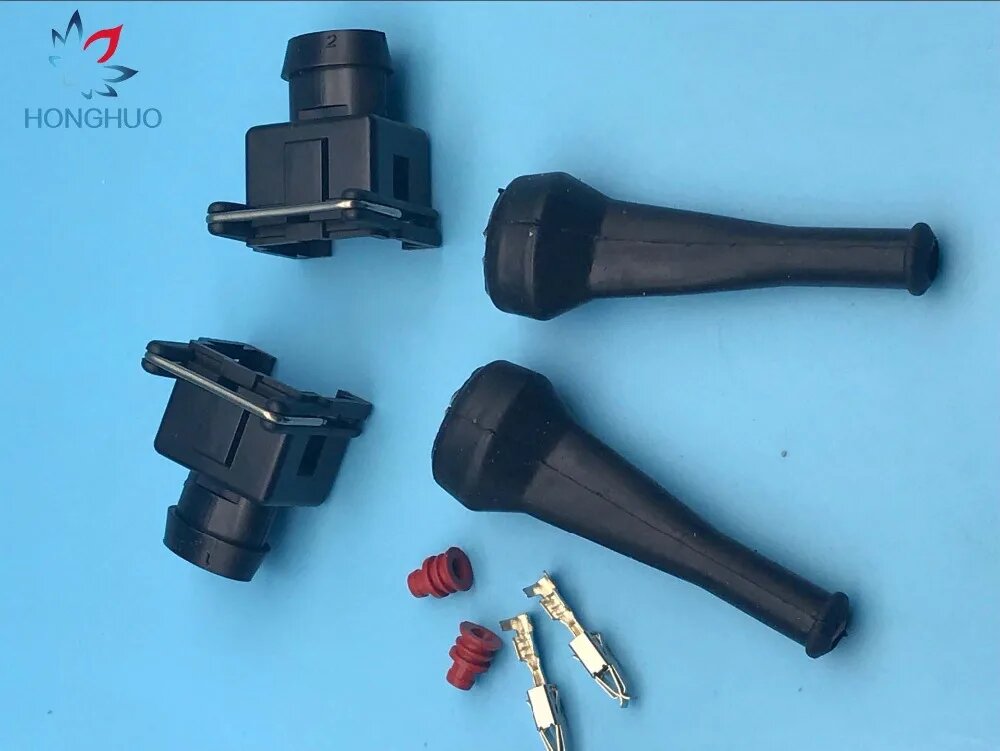 10 шт. 2 pin Junior Power (мини-таймер) штекер с резиновой загрузкой для Bosch Инжектор Разъем Rrepair наборы (EV1 стиль)