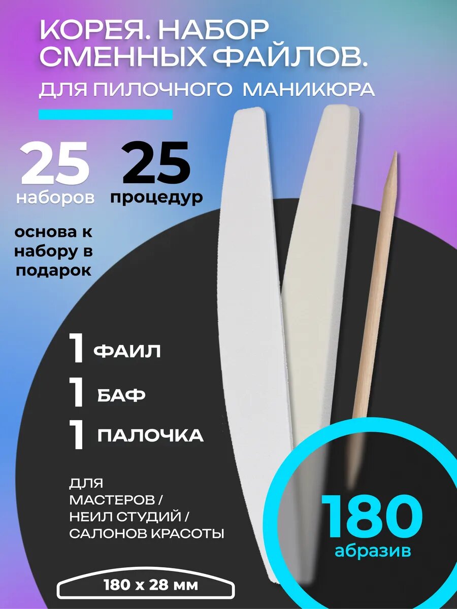 Набор сменных файлов для процедуры пилочного маникюра #180.