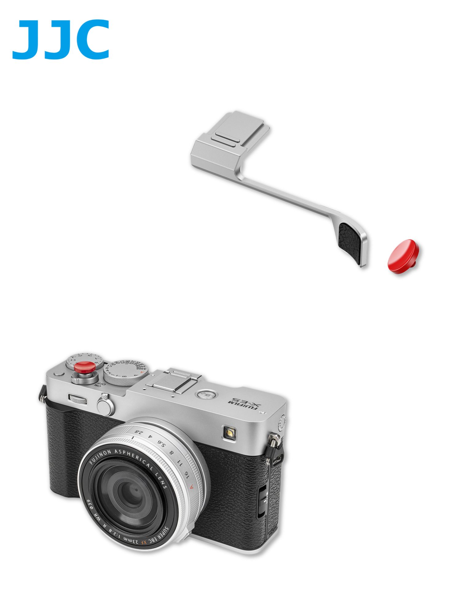JJC упор для пальца для Fujifilm X-E5, горячий башмак, тонкий легкий, серебристый