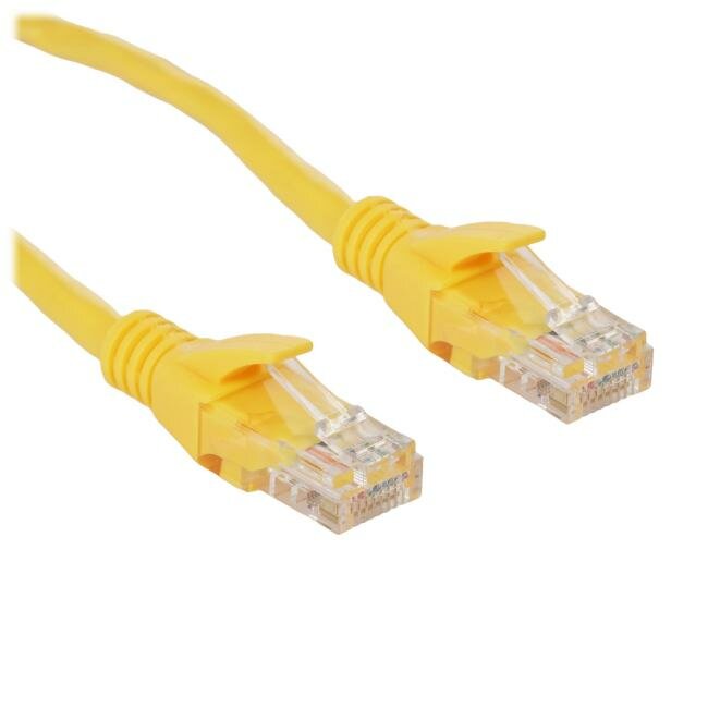 ExeGate UTP-RJ45-RJ45-5e-3M-YL Patch Cord UTP кат.5e, 3м, жёлтый EX258677RUS — фото 1