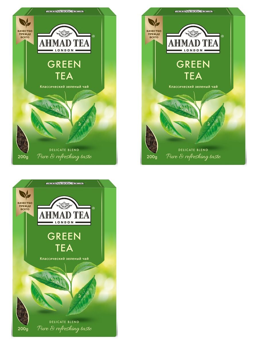 Ahmad Tea Чай зеленый Green Tea, 100 г, 3 шт