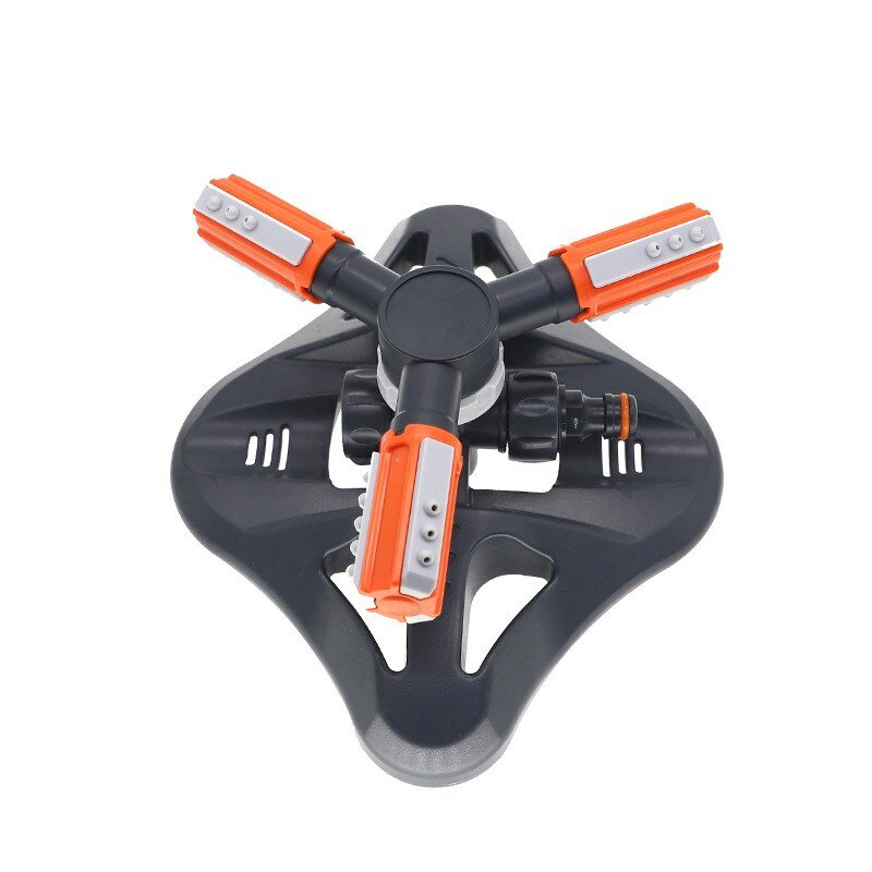 Спринклер автоматический поворот на 360 градусов для полива газона сада огорода оранжевый диаметр отверстия 0.05 до 1.5 подходит для всех стандартных шлангов