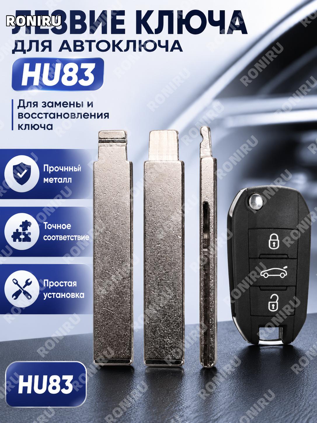 Заготовка складного автоключа HU83/VA2 для Пежо и Ситроен, пластиковый корпус ключа для замены и использования
