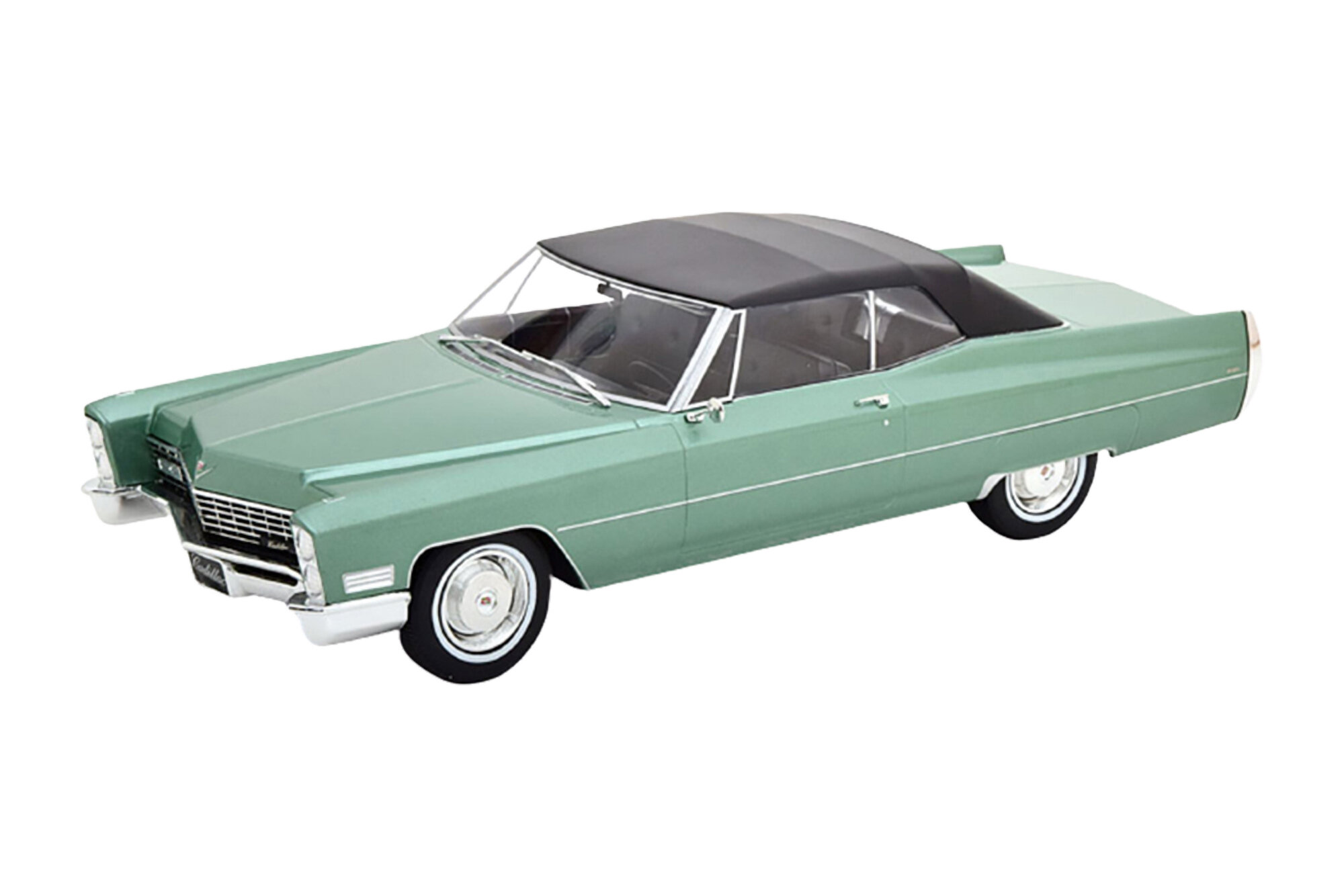 Модель коллекционная KK-SCALE Cadillac deville with softtop 1967 lightgreen-metallic black limited edition 500 pcs
