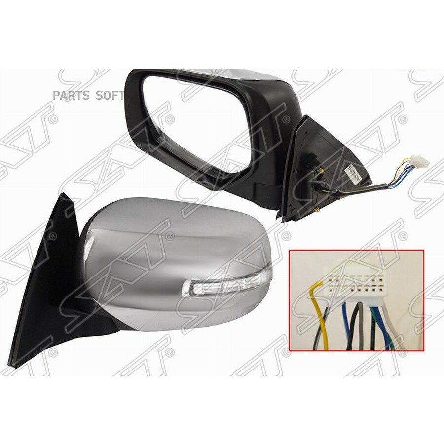 Зеркало MITSUBISHI PAJERO SPORT 08- LH складное, обогрев, поворот, 9КОНТ (10612070/130215/0000244) от официального дистрибьютора, SAT, артикул STMBS29402