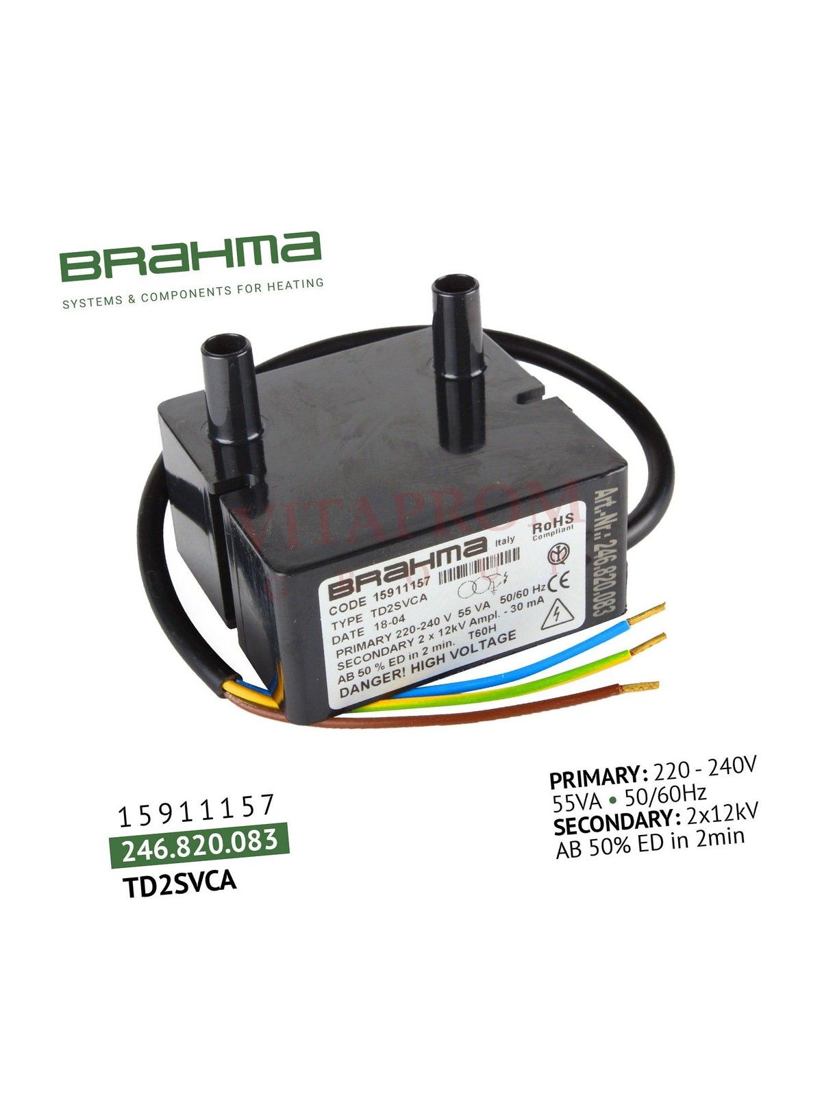 Трансформатор Brahma TD2SVCA, 15911157 — фото 1
