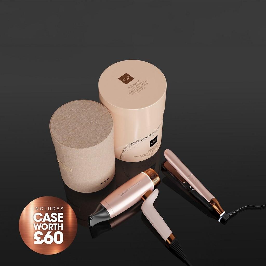 Ghd Набор для укладки волос: фен + стайлер DELUXE HAIR DRYER AND STRAIGHTENER GIFT SET IN CASHMERE BEIGE