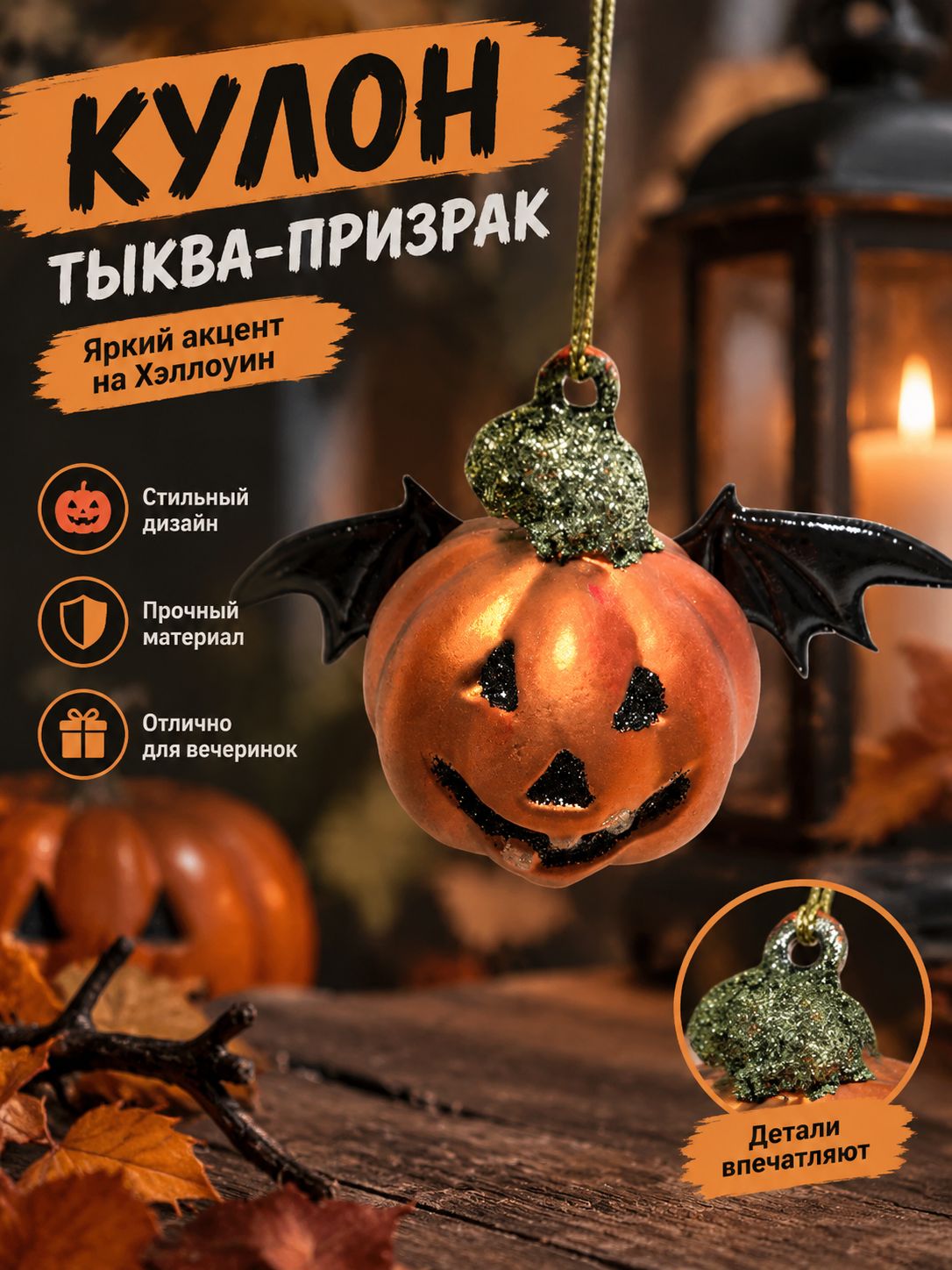 Кулон в виде тыквы-призрака, шляпы волшебника, украшение на Хэллоуин, декор для вечеринки, дома, по