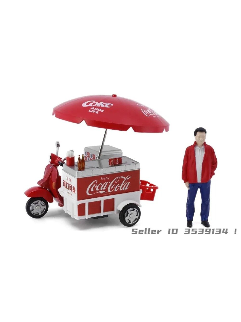 TINY 1:35 Электромобиль Coca-Cola в форме мороженого с фигуркой, с кока-колой Коллекционная машинка