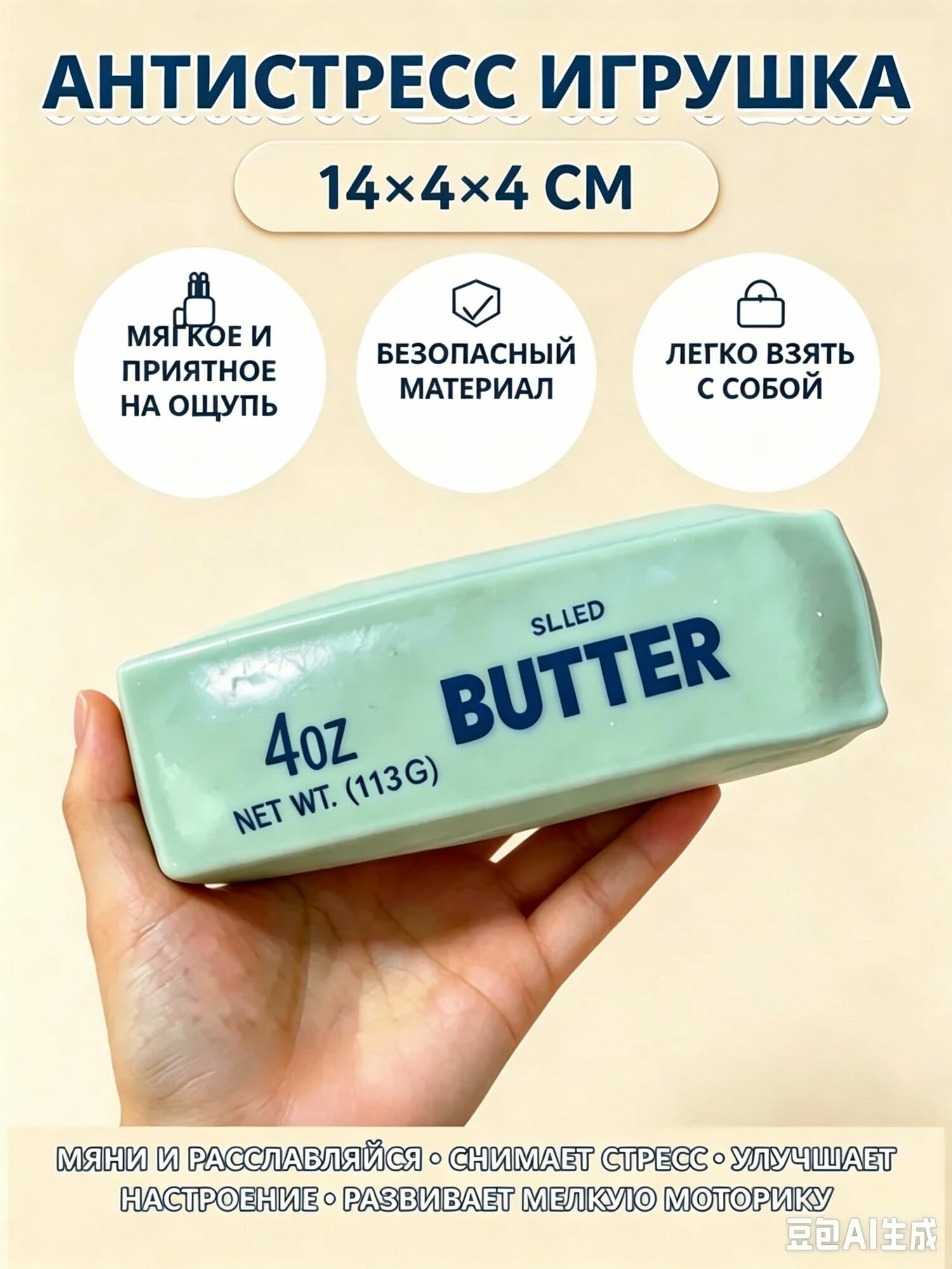 Вазелиновый баттер антистресс, игрушка-жмяк масло без возврата формы, сквиш для снятия напряжения