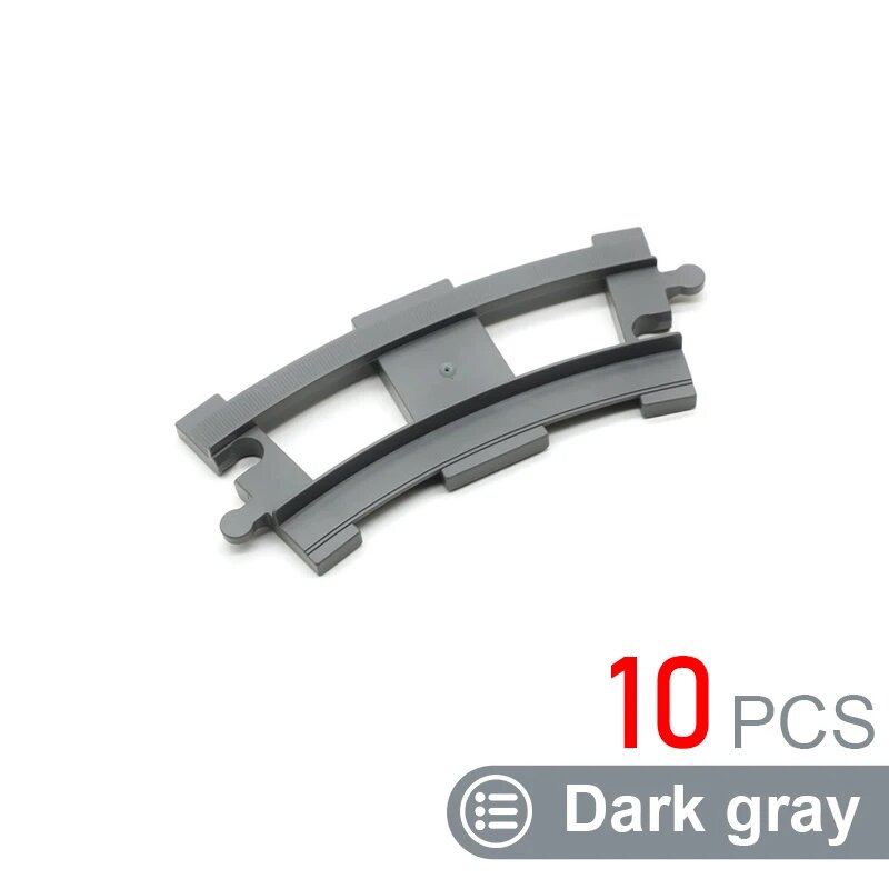 Железная дорога, серые рельсы 10 шт. (Dark gray)