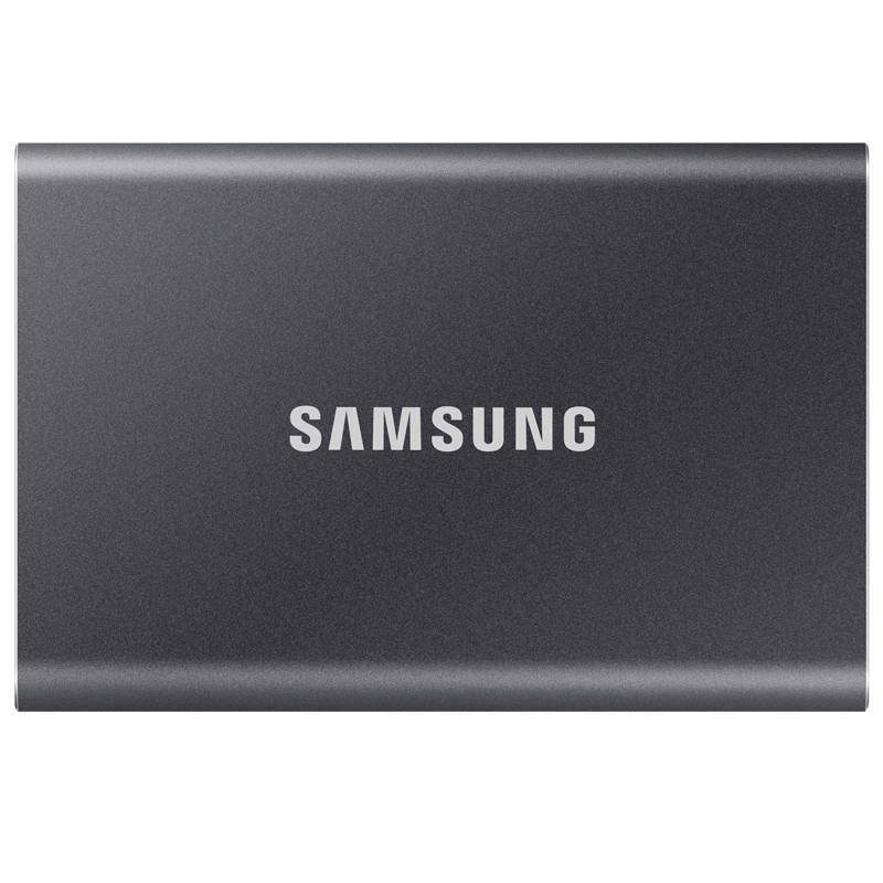 Внешний накопитель Samsung T7, SSD 2 ТБ, USB 3.2 Gen 2 Type-C, чтение 1050 МБ/с, запись 1000 МБ/с, серый MU-PC2T0T/WW