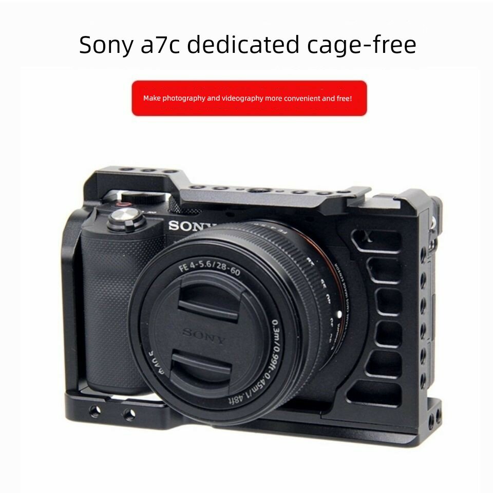Металлический кейс для камеры Sony A7C для вертикального видеосъемки, включает быструю платформу, компактный дизайн для