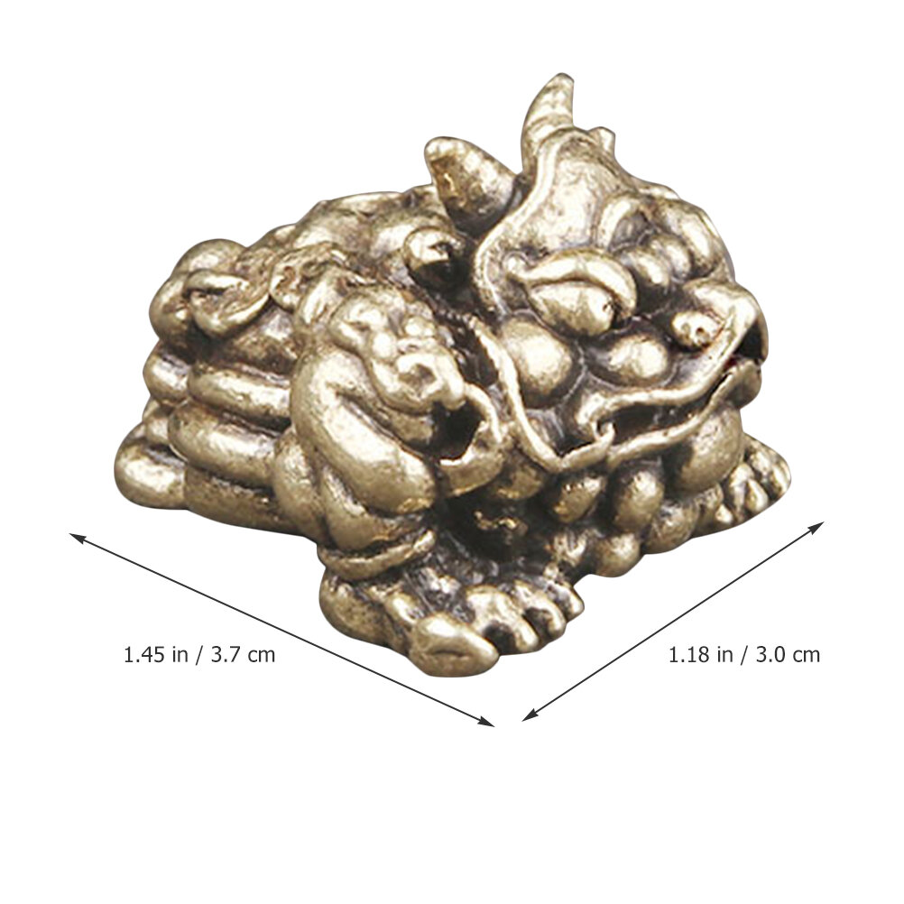 Brass Toad Ornament 3-legged Money Toad Sculpture Desktop Decoration 3 7x2 3x3 3cm