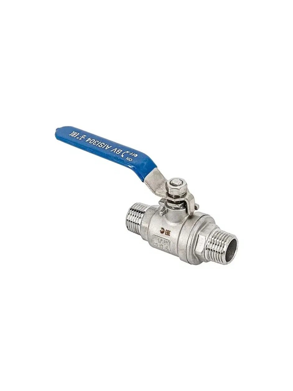 Кран шаровый муфтовый двусоставной НР/НР нержавеющий (2PC), AISI304 DN15 (1/2"), (CF8), PN15
