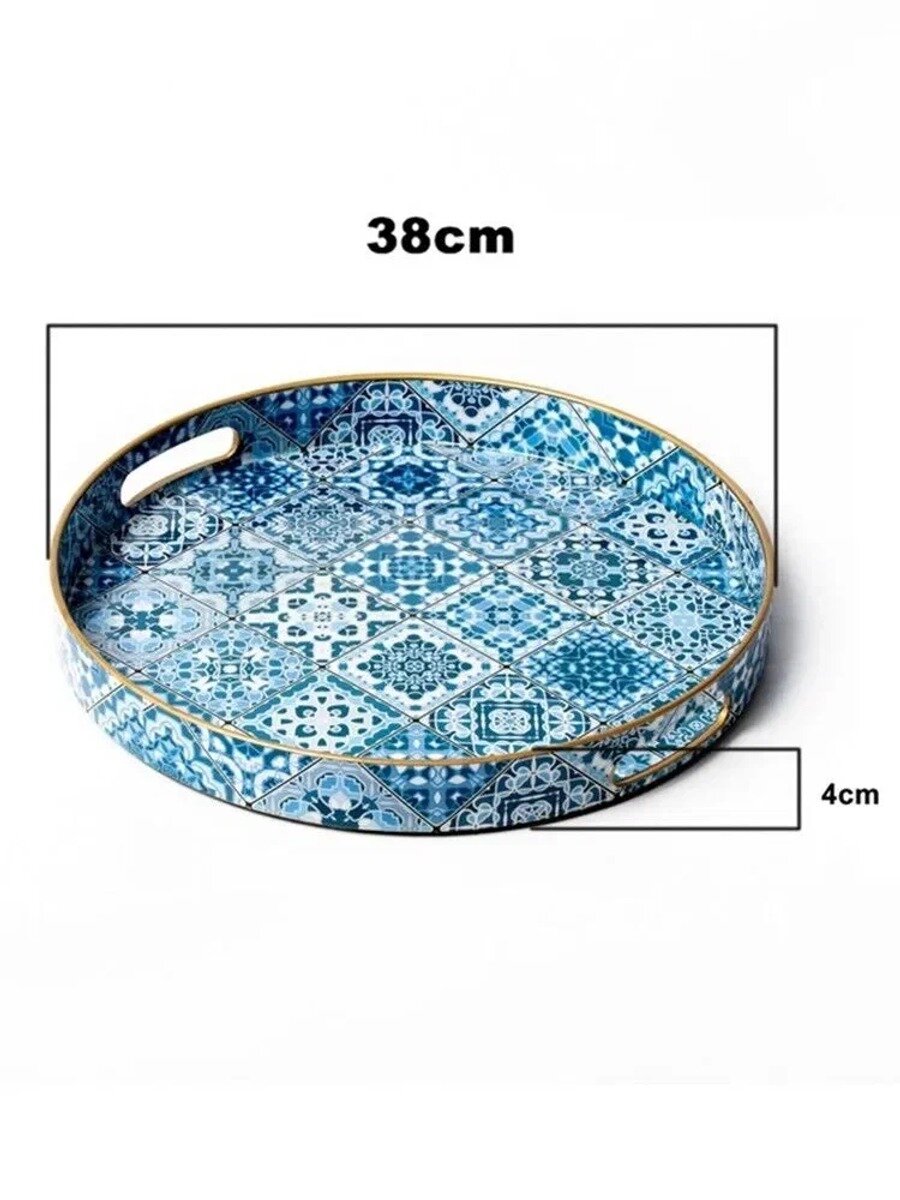 Fletiter Поднос х 38 см, 1 шт, Количество в упаковке, шт 1, Цвет blue round