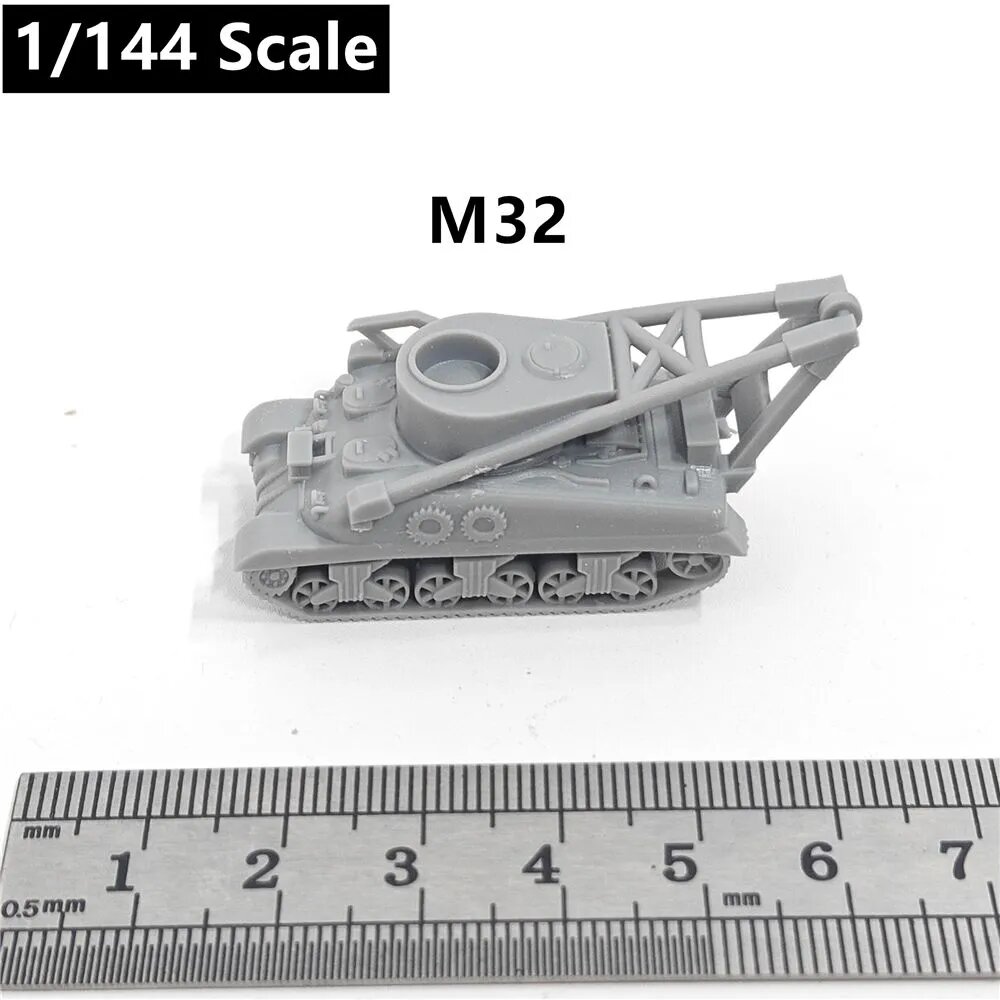 Миниатюрная модель танка в масштабе 1:144, напечатанная на 3D-принтере, из смолы, основные боевые танки армии США Второй мировой войны M4A1/M3/M26/M4A3/M1128