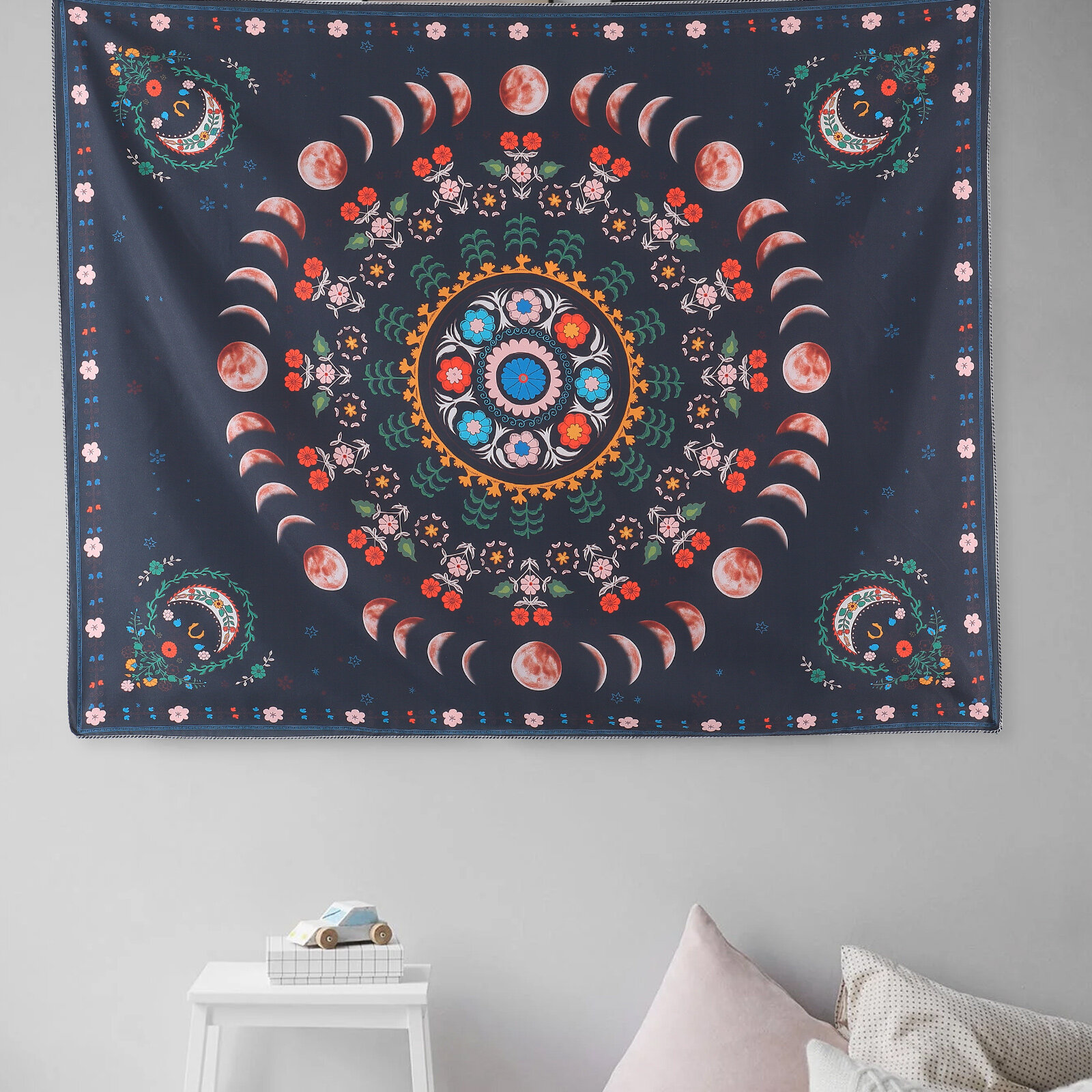 Мандала На Стену 1 Штук Черного Цвета Размером 95x73cm Для Украшения Интерьера Дома Офиса Или Квартиры