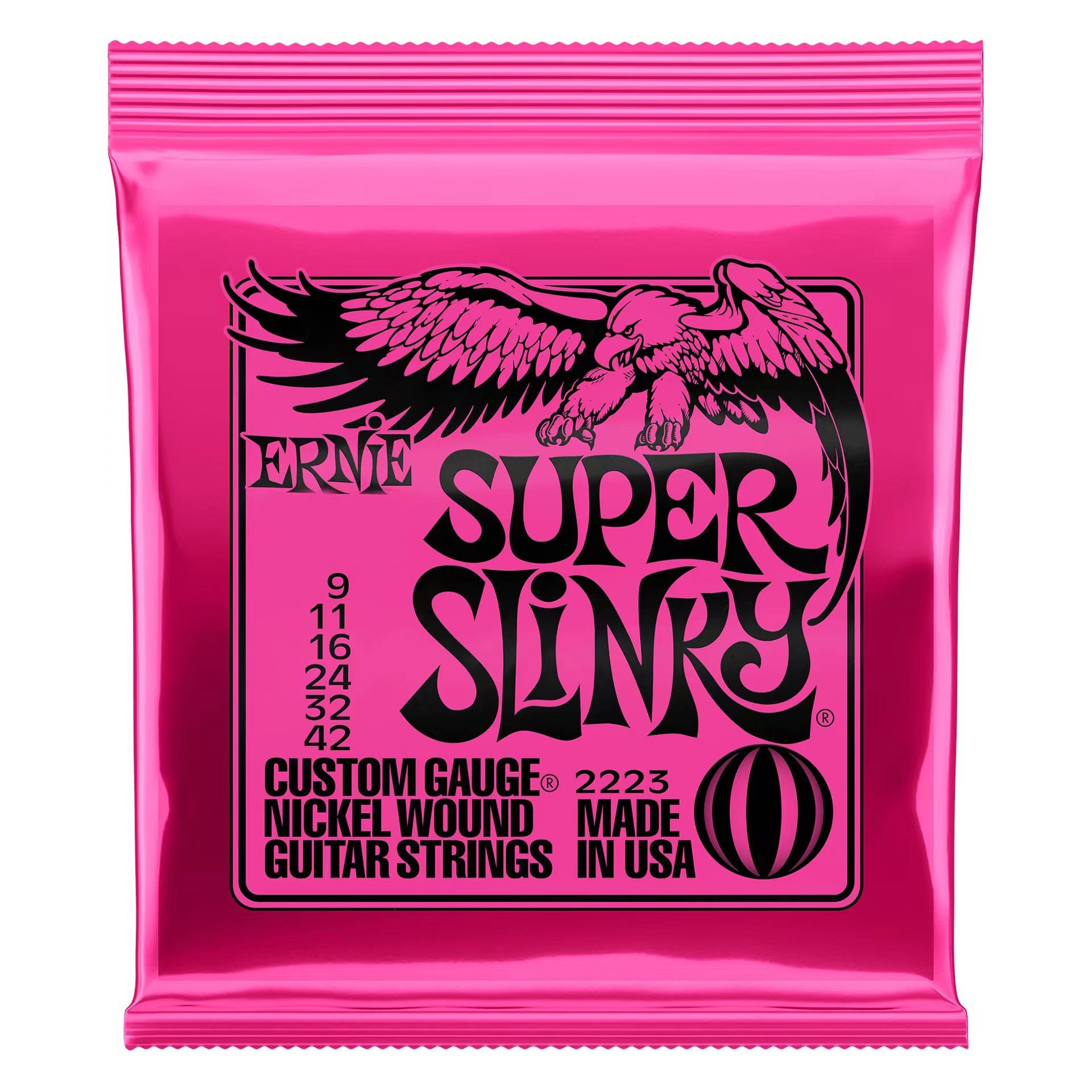 Струны для электрогитары EB 2223 super slinky (калибр 9-42), комплект струн лё для музыкального инструмента, для
