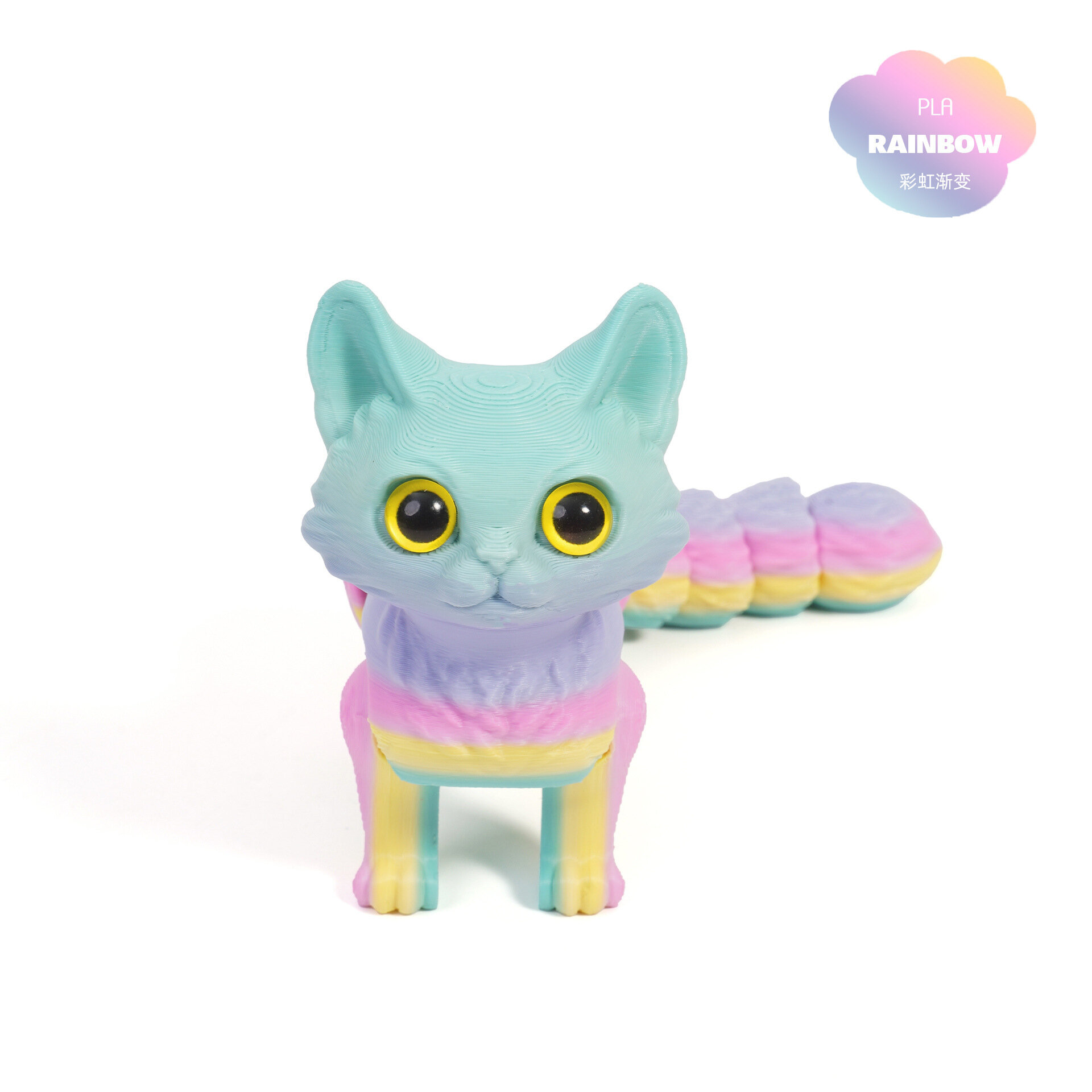 3D-печатная милая кукла-котенок с подвижными суставами хвоста, детская игрушка, подарок, украшение для автомобиля.