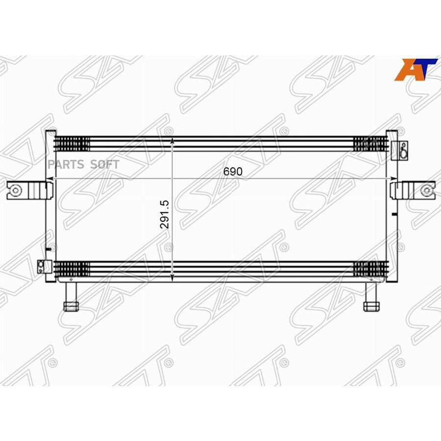 Радиатор кондиционера Nissan Avenir 98-05 / Expert 99-06 от официального дистрибьютора, SAT, артикул STNYA13940