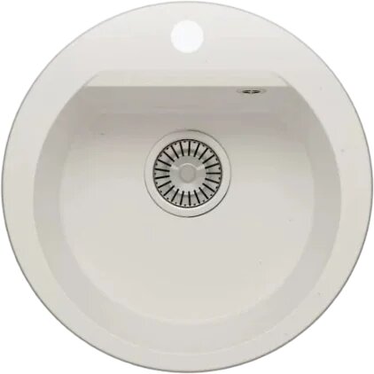 Мойка кухонная Polygran Atol 678910 46x46, круглая, мойка для кухни, белая, матовая, российская
