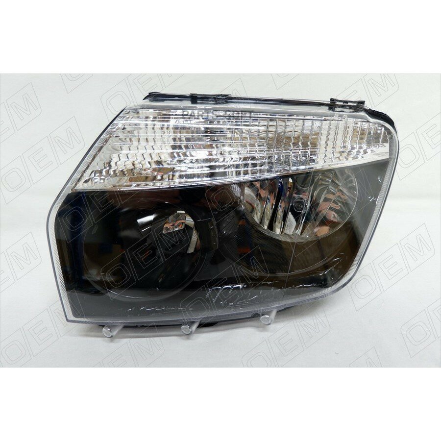 Фара левая Renault Duster 1 2011-2015, с корректором, черная от официального дистрибьютора, OEM, артикул OEM0165FL