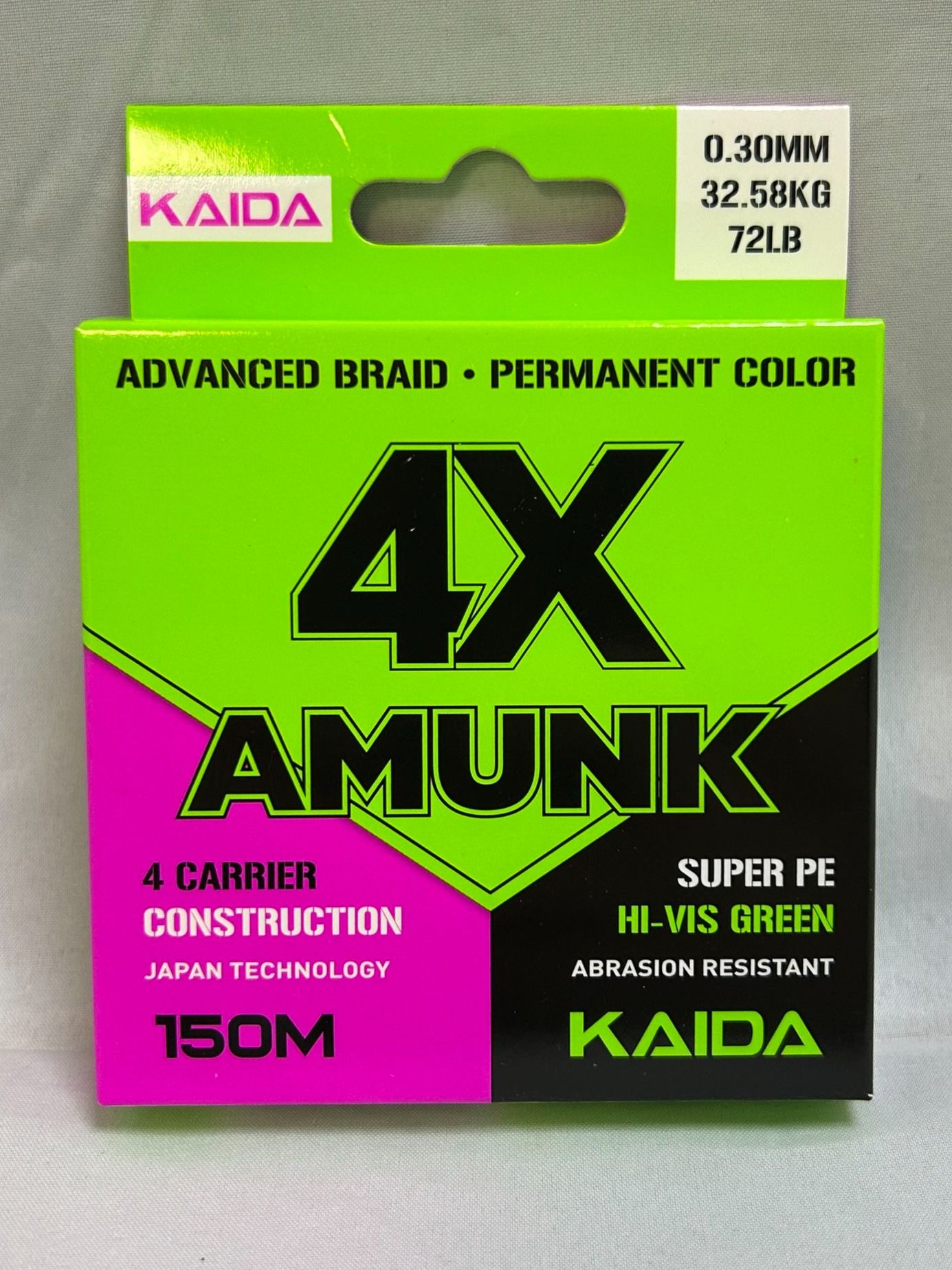 Плетеный шнур KAIDA AMUNK 4X GREEN 0,30 мм - 32,58 кг