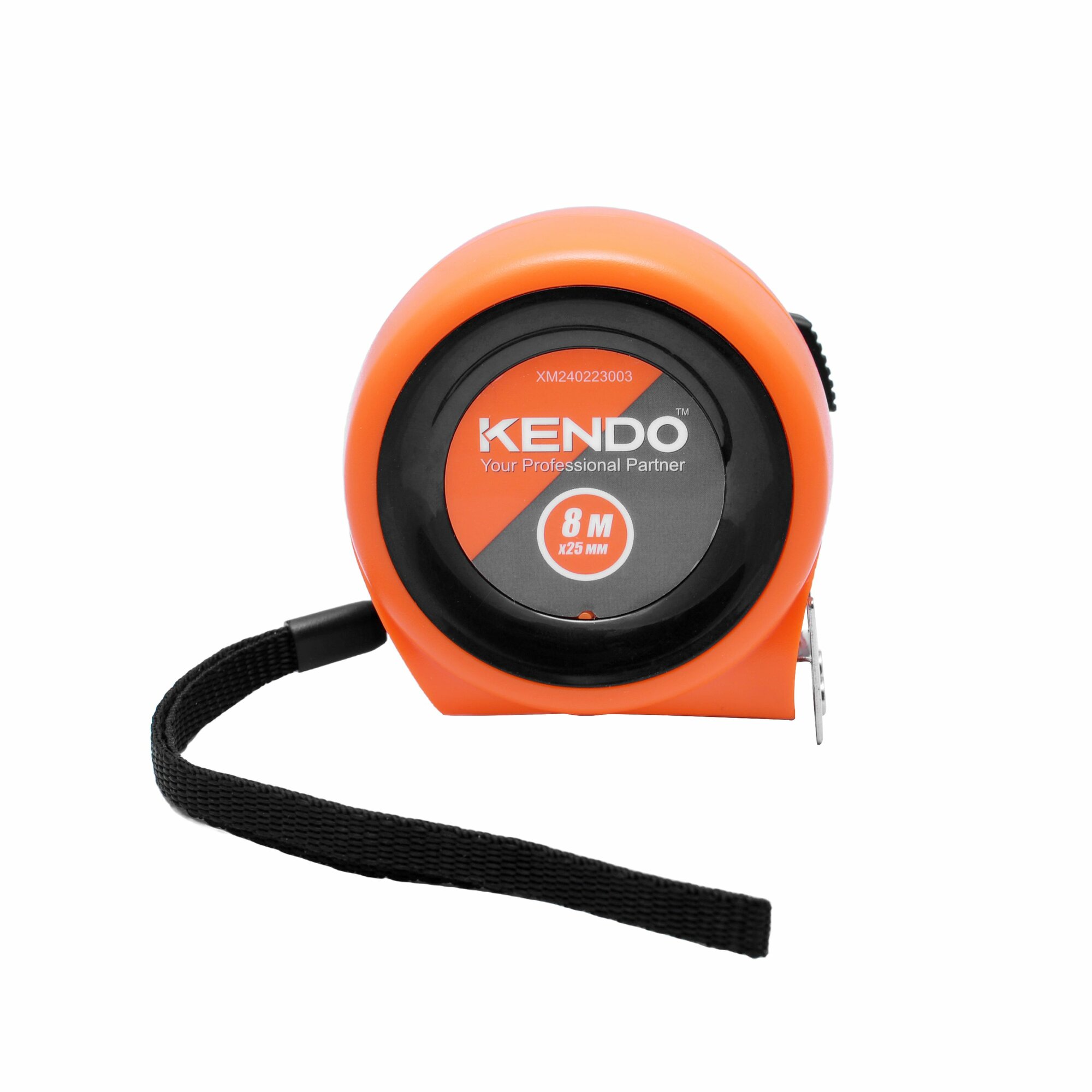 Рулетка KENDO 8 м, ширина ленты 25 мм, автостоп, магнитный крючок