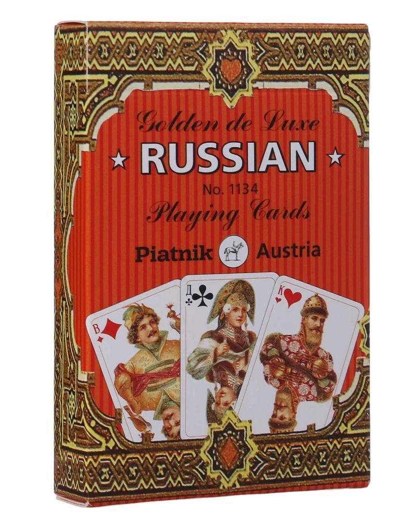 Игральные карты Золотая Россия 36, Piatnik. Русский стиль, пластиковое покрытие. Колода для карточной игры