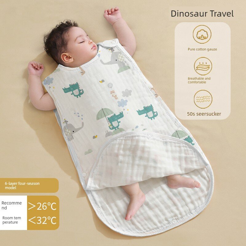 Dinosaur Travel 6-Слойный Все-Сезонный Спальный Мешок для Младенцев размер S (Возраст 0-1.5 года, рост до 65 см)