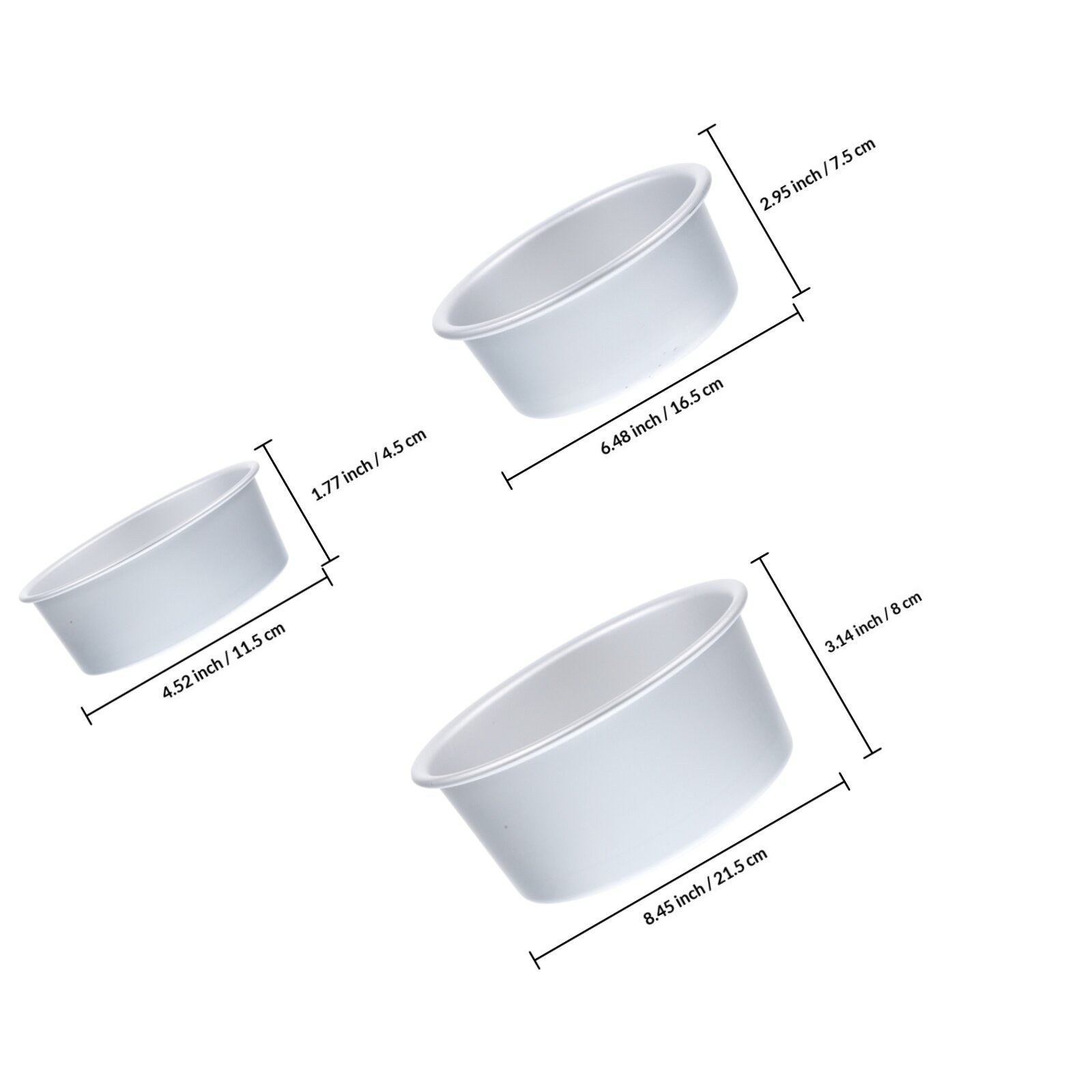 3 Шт Ally Circle Cake Mold Для Выпекания Торта Сilver 21.5X21.5X8Cm