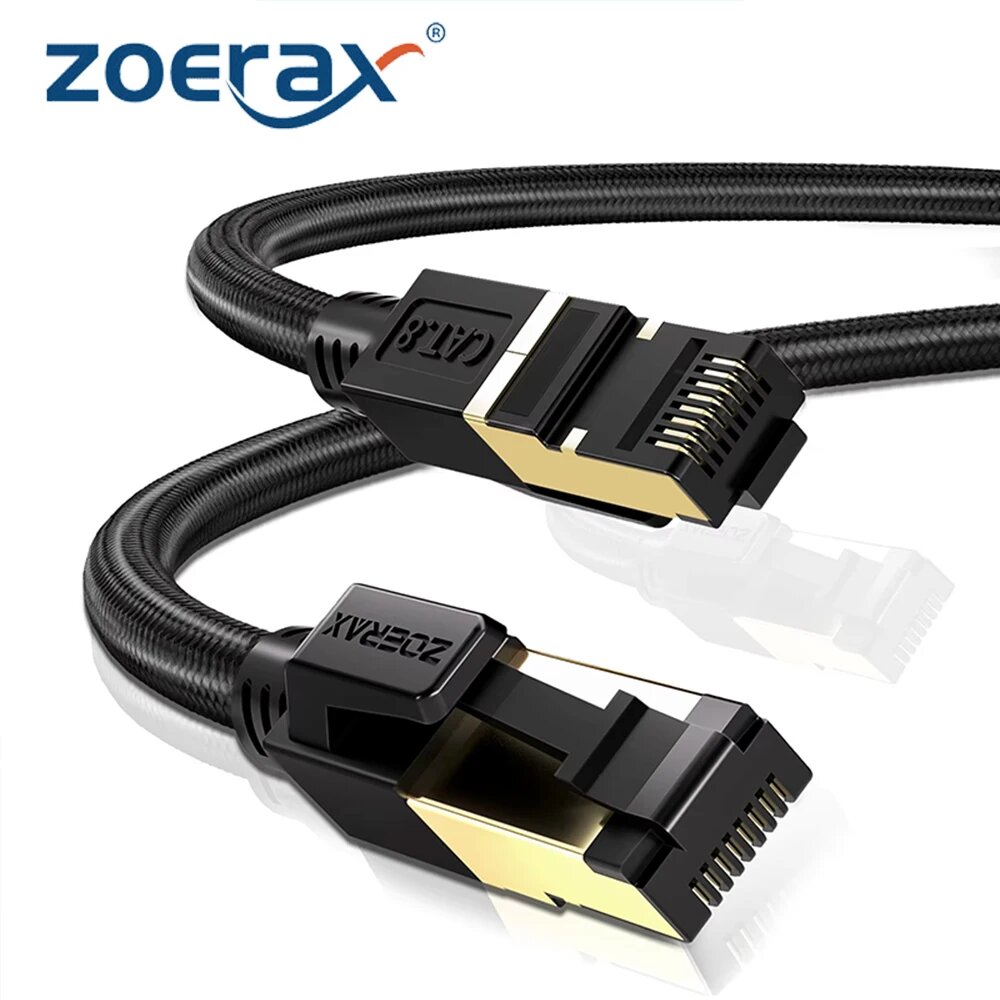 ZoeRax CAT8 Ethernet кабель для ноутбуков и PS5 2M