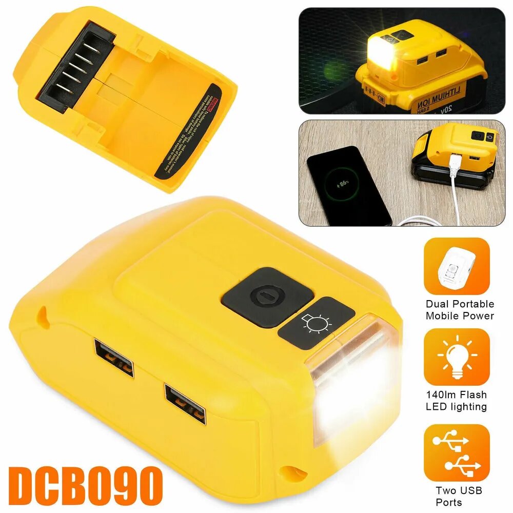 Адаптер для аккумулятора разъем для адаптера электроинструмента Для Dewalt 20V светодиодный свет