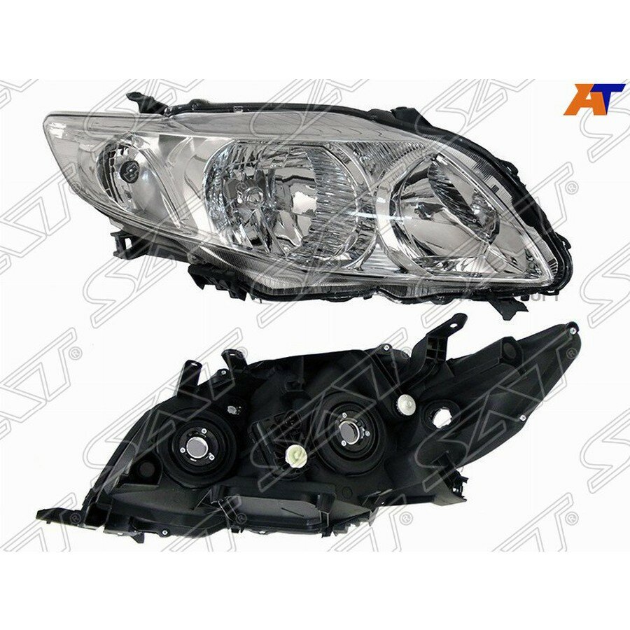 Фара Toyota Corolla (E150) 06-10 (Справа/ Галоген/ С электрокорректором) от официального дистрибьютора, SAT, артикул ST21211M7R