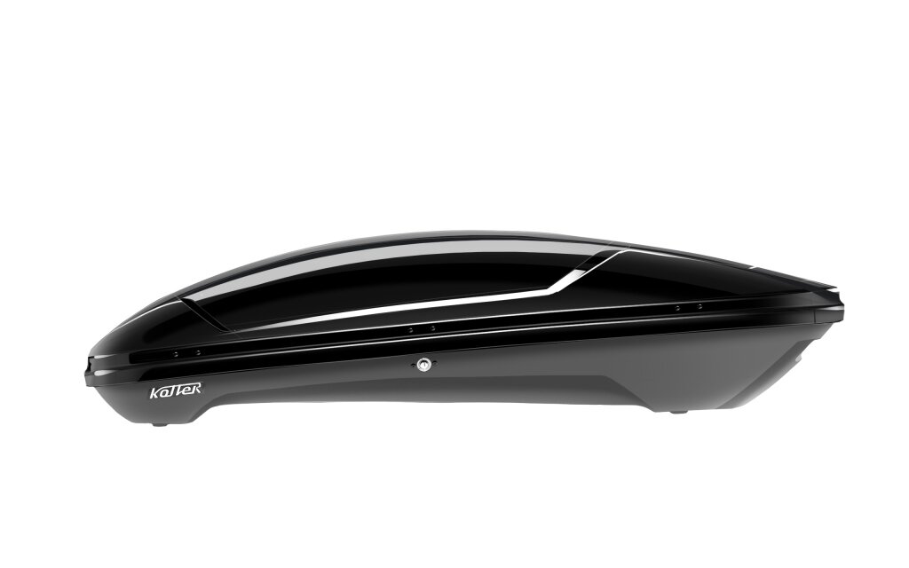 Автобокс на крышу Koffer S430, чёрный матовый, 430 л, 186х85х40 см. Двухстороннее открытие. П-скоба