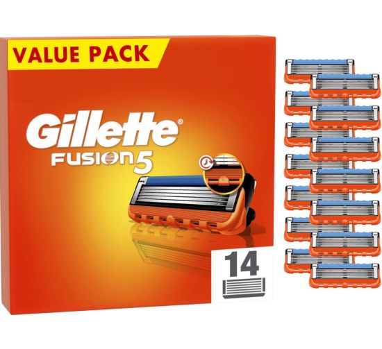 Сменные кассеты Gillette Fusion5 для бритья, 5 лезвий, 14 штук