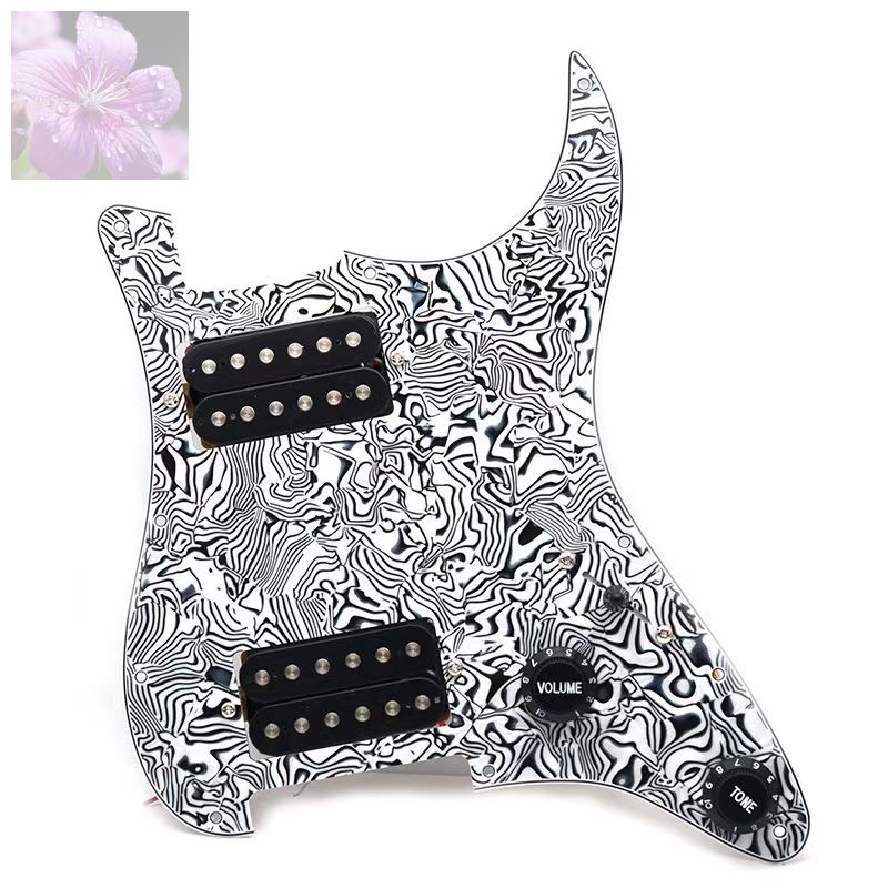 Alnico 5 Prewired Strat Pickguard Накладка с разделителем катушек HH Loaded Pickguard с набором звукоснимателей хамбакера, многоцветная