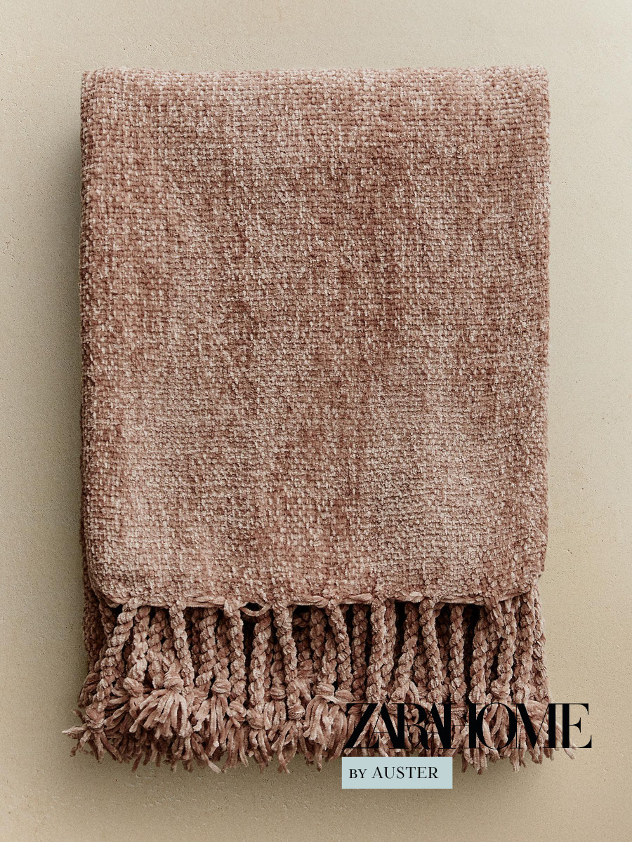 ZARA HOME Плед 190x140 см полиэстер однотонный разноцветный
