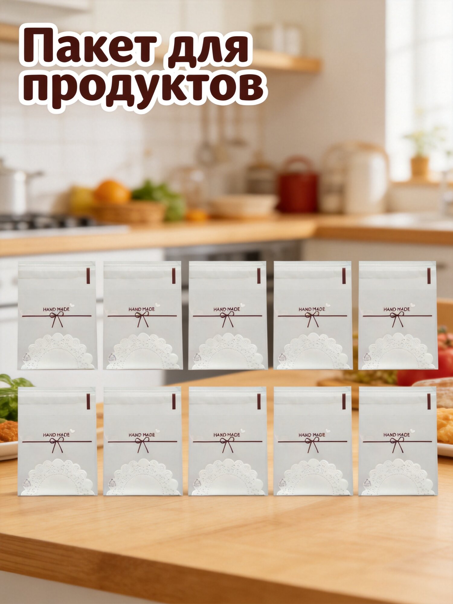 Прозрачные Пакеты Для Конфет С Самоклейкой 100 Штук 7X7Cm Для Домашних Праздников И Торговли