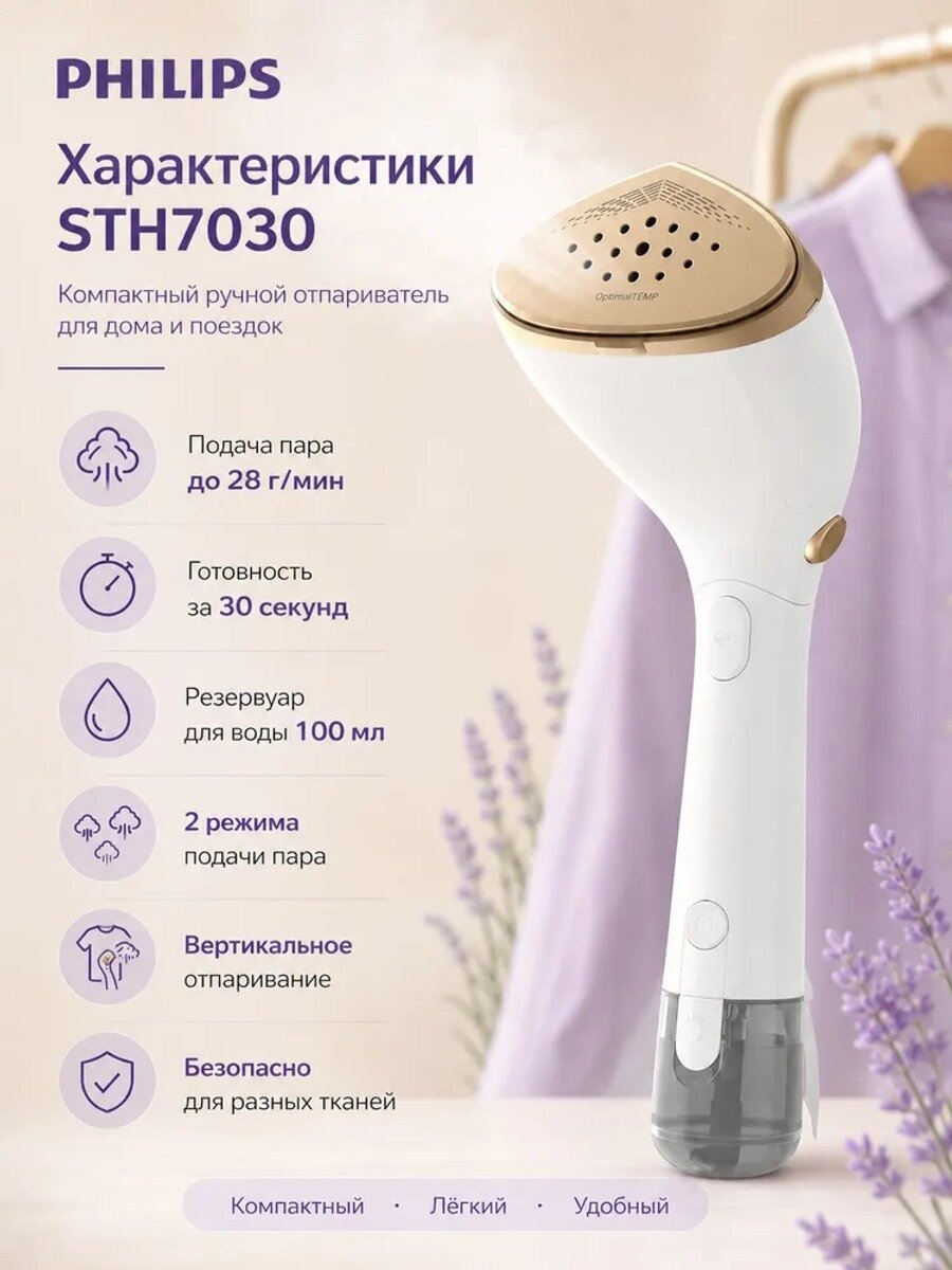 STH7030-18 Ручной электрический отпариватель для одежды, гладильное устройство с регулируемой температурой