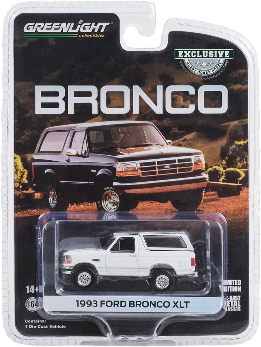 Коллекционная машинка GreenLight 1:64 Ford Bronco XLT Off-Road Oxford White
