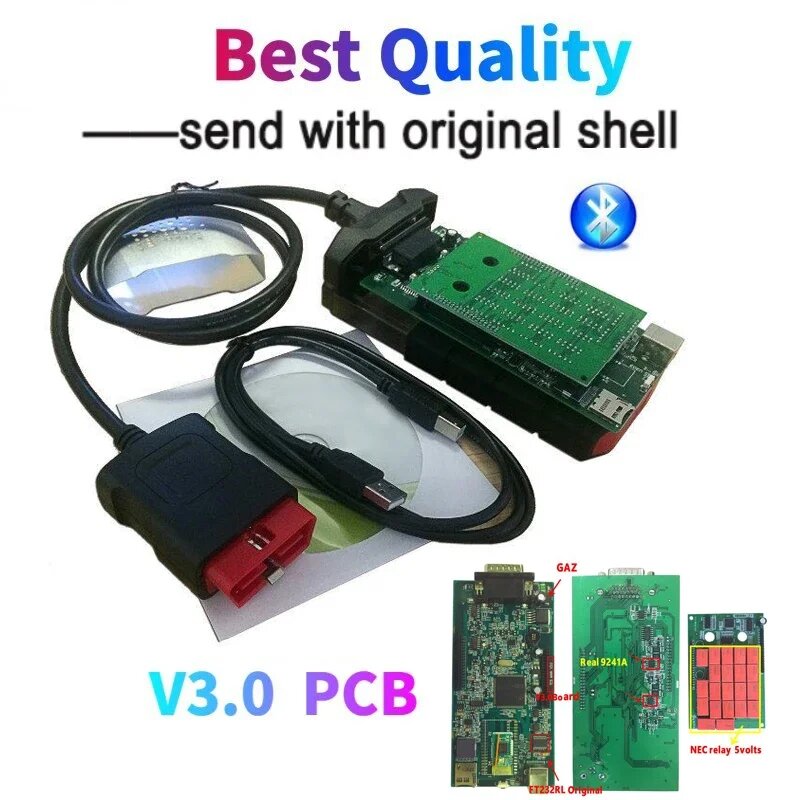 2025 Новый сканер VCI VD DS150E CDP Pro Obd2 Bluetooth для TNESF 2021.11 LATEST, original V3.0 BT