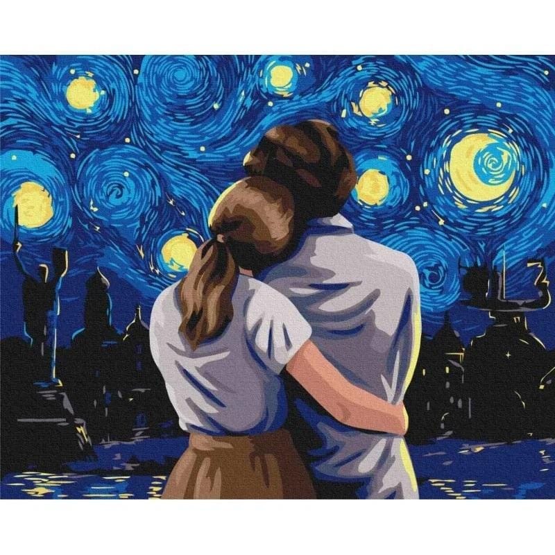 Набор для рисования, росписи вечер под звёздами, 40x50 см, 25 цветов