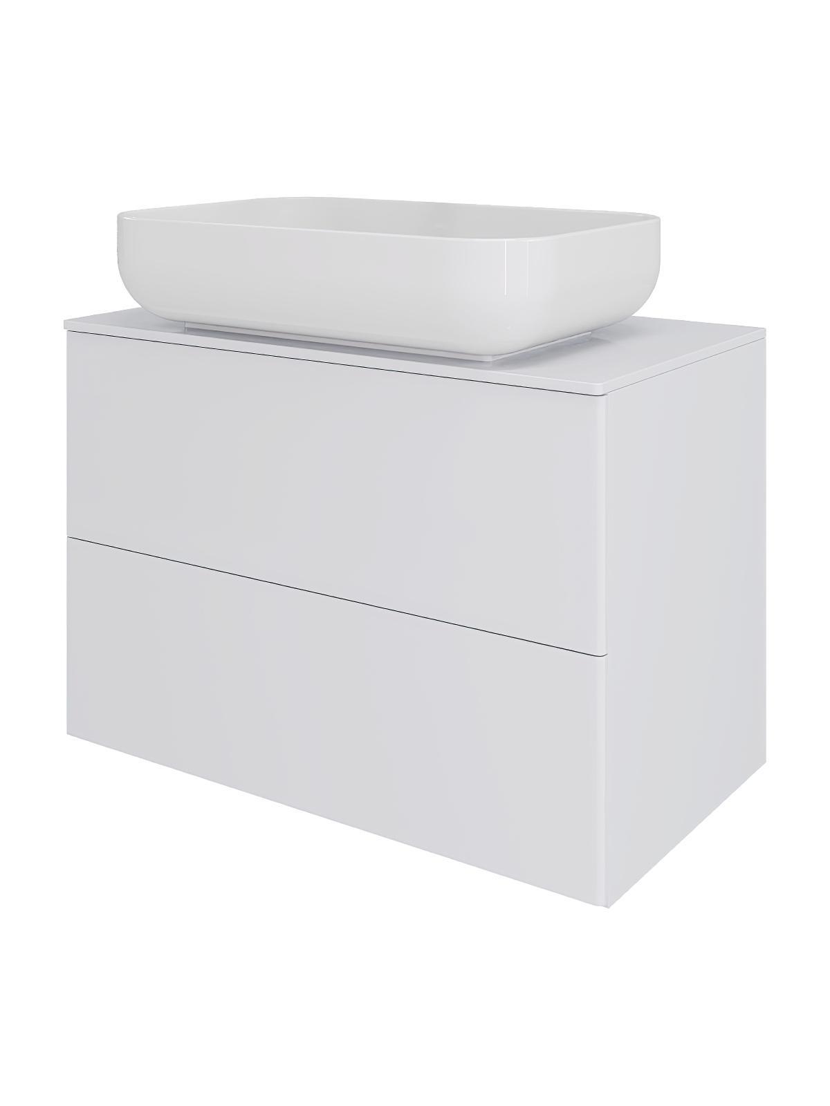 Тумба с раковиной Orange Otto 75 Ot-75TuMDF B03-600W подвесная цвет Белый глянец
