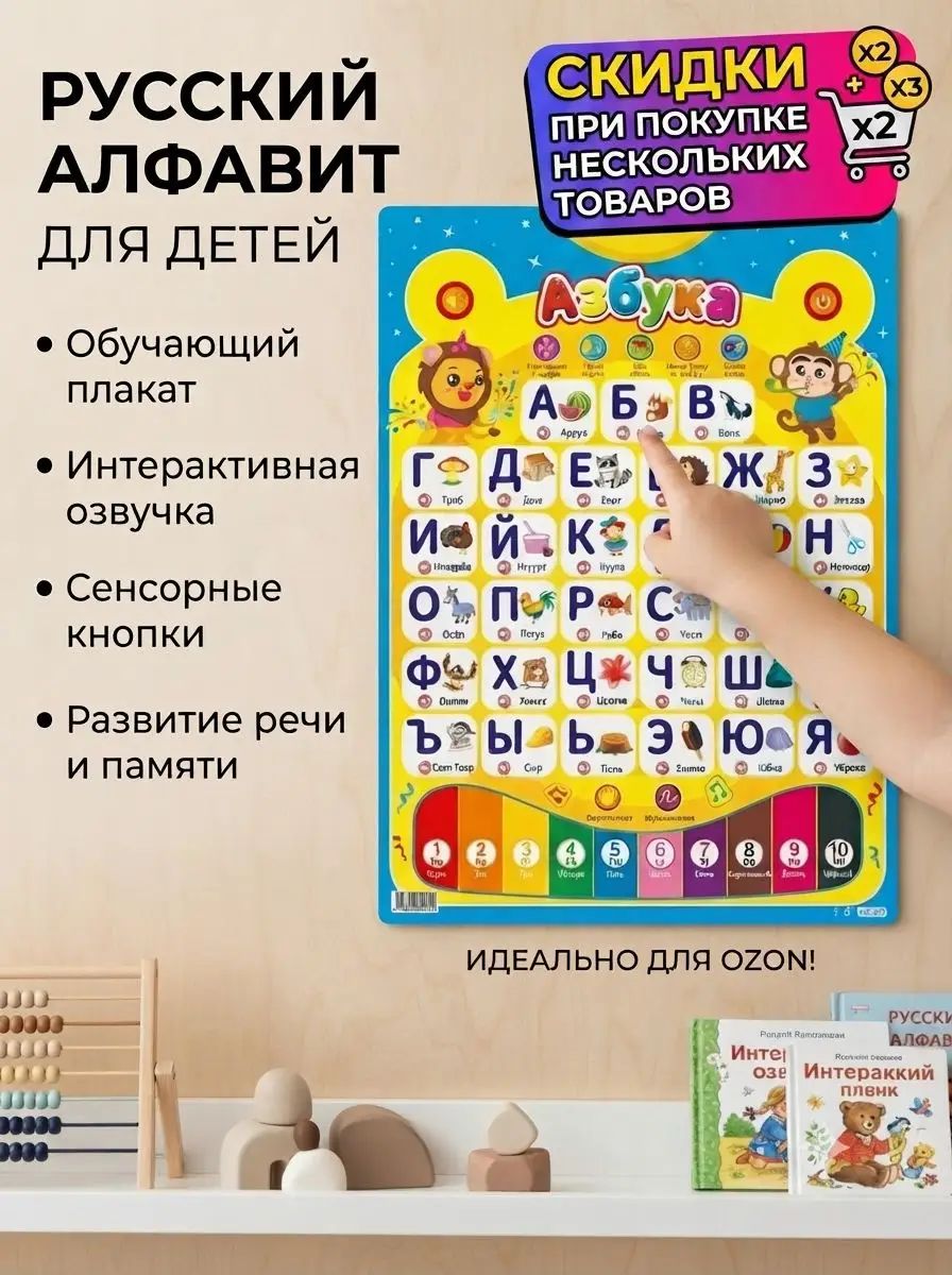 Образовательный интерактивный плакат "Алфавит раннего образования"