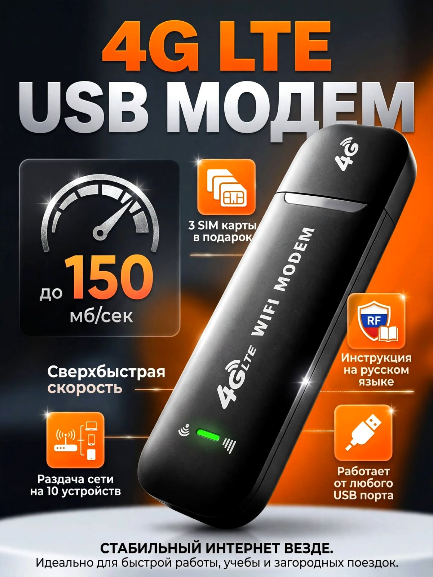 Модем для сим карты; 4G модем;