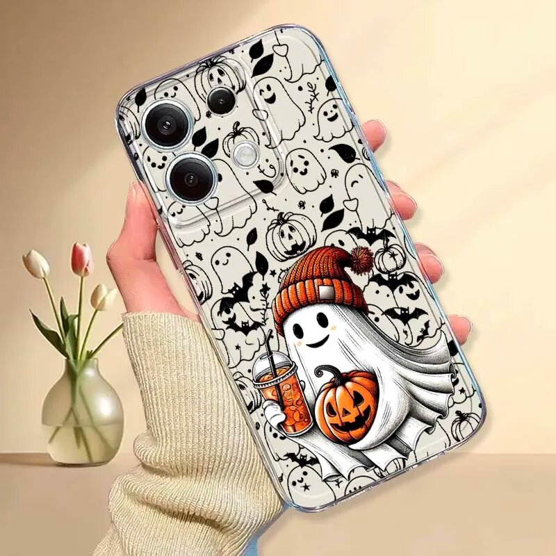 Чехол для телефона с аниме-призраком на Хэллоуин для Xiaomi Mi Poco F2 F3 F4 F5 F6 X5 X6 X7 Pro, прозрачный защитный чехол из ТПУ