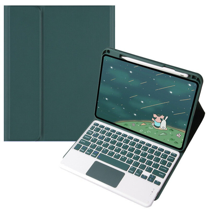 Темно-зеленый чехол с Bluetooth клавиатурой для iPad Air 11 M4 M3 M2 Air 4 Air 5
